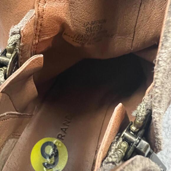 Lucky Brand Womens Low Cut Booties Boots 9 Leather beige Casual Winter - Picture 8 of 9